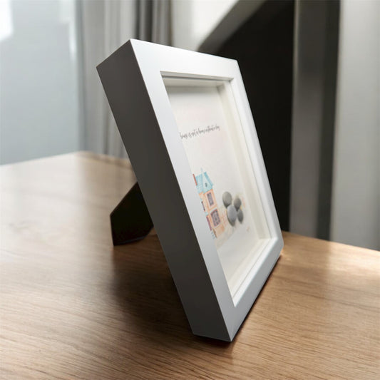 A House is not a Home without a Dog Framed Pebble Art