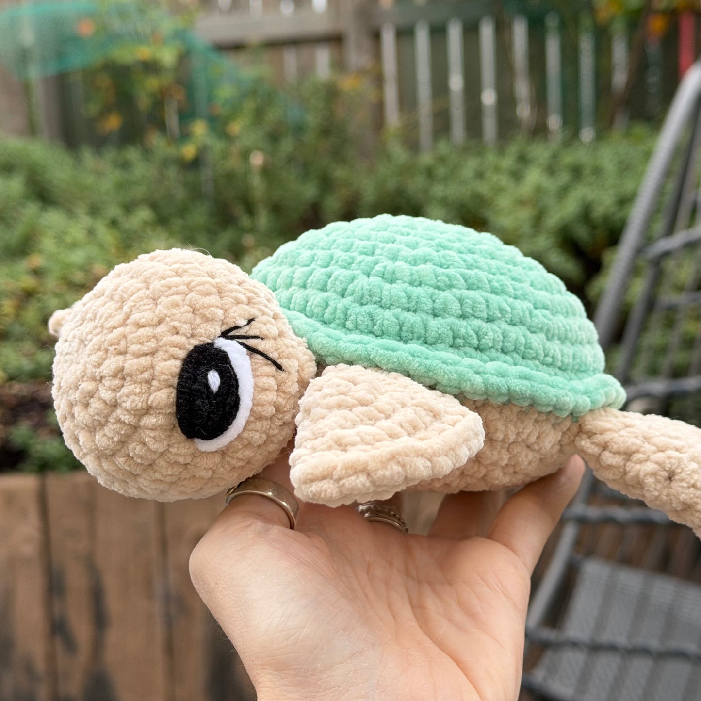Large Crochet Turtle