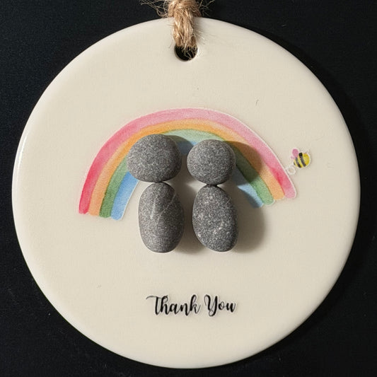 Thank You Hanging Pebble Decoration