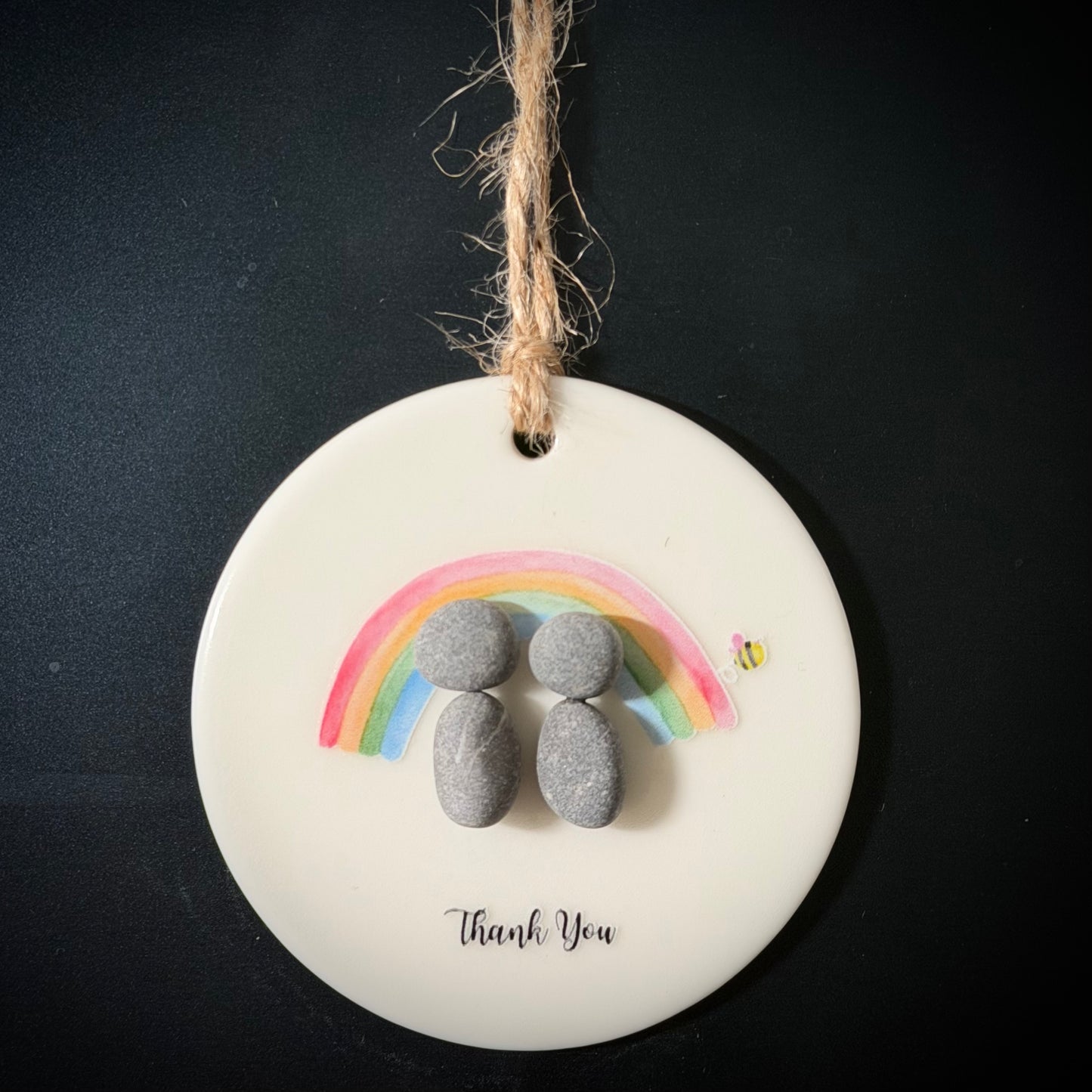 Thank You Hanging Pebble Decoration