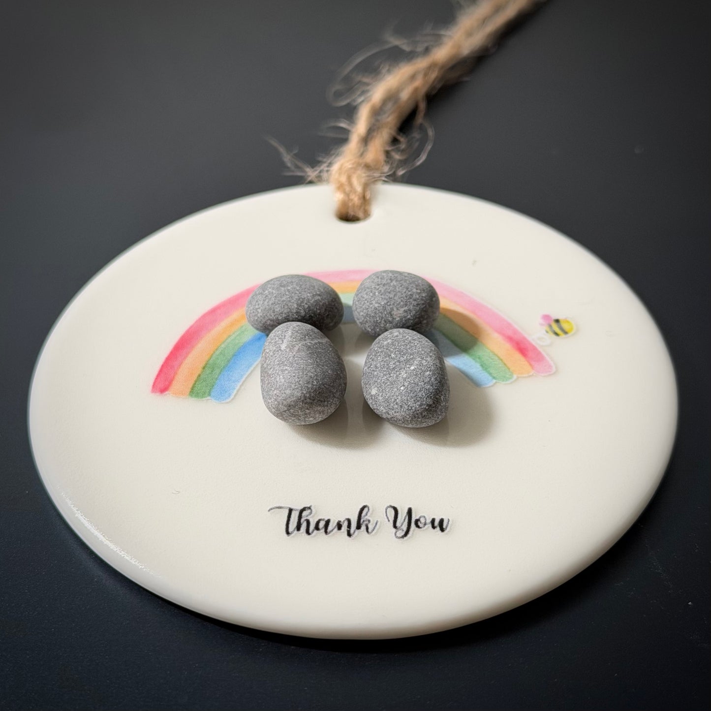Thank You Hanging Pebble Decoration
