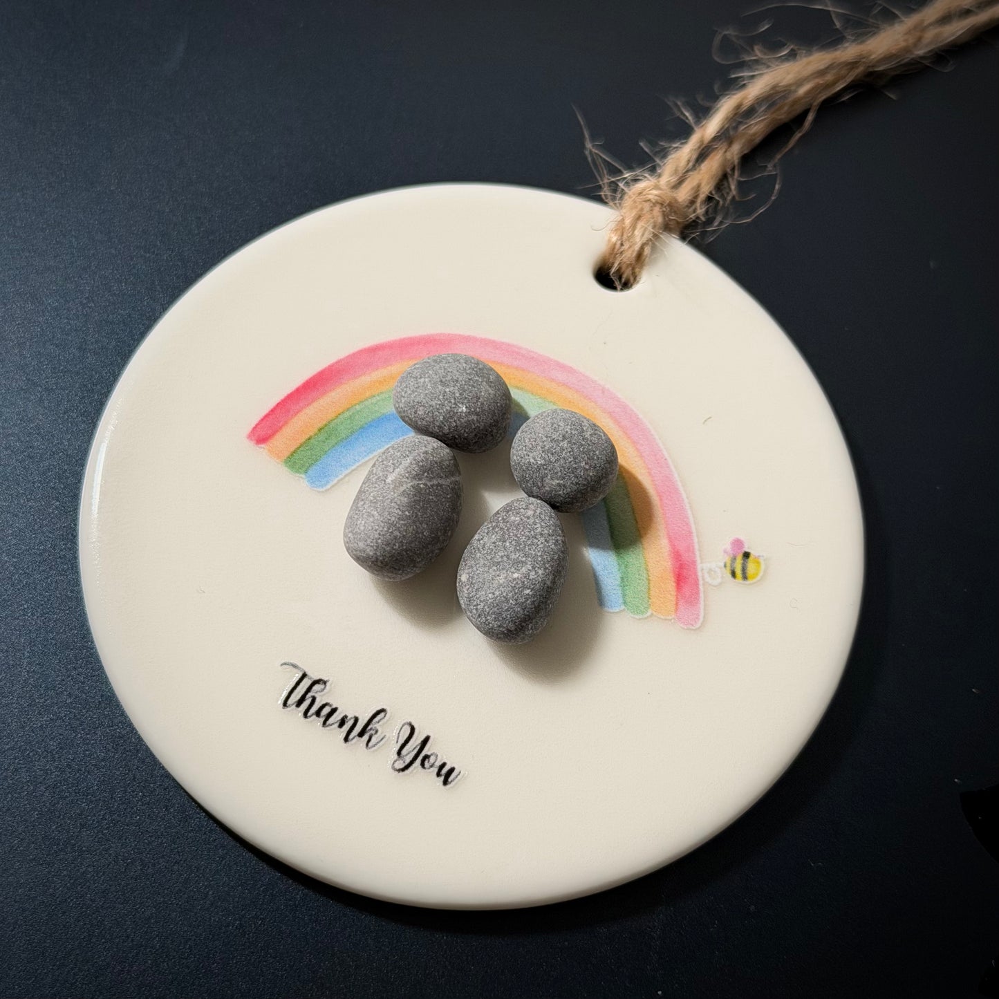 Thank You Hanging Pebble Decoration
