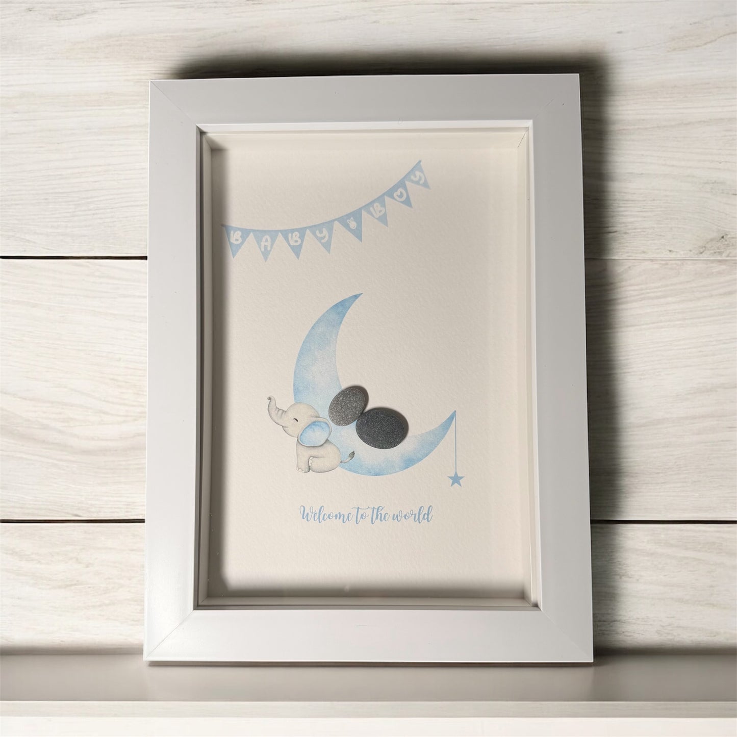 Welcome to the World Framed Pebble Art