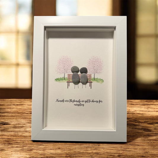Friends are the Family we get to Choose for Ourselves Framed Pebble Art
