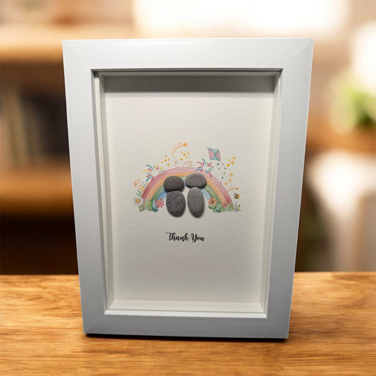 Thank You Framed Pebble Art