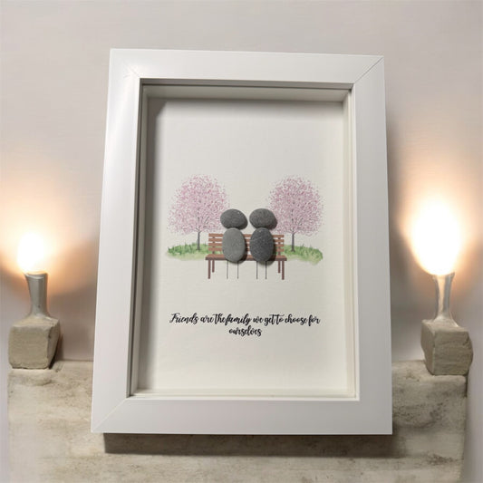 Friends are the Family we get to Choose for Ourselves Framed Pebble Art