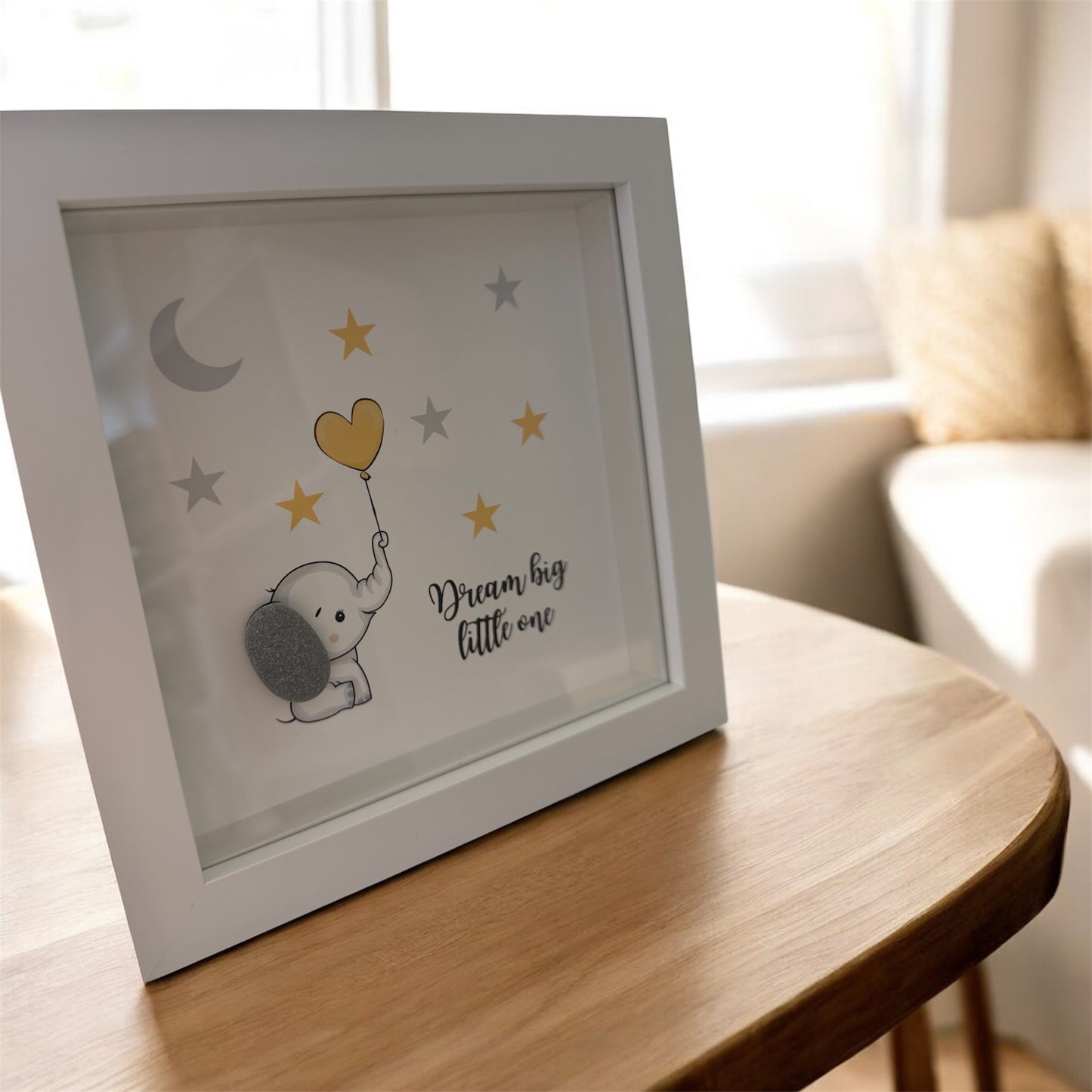Handmade Framed Pebble Art – Dream Big Little One